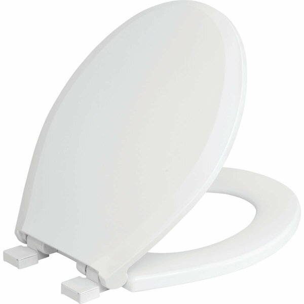 Centoco Round Closed Front White Plastic Toilet Seat with Slow Close HP3700SC-001